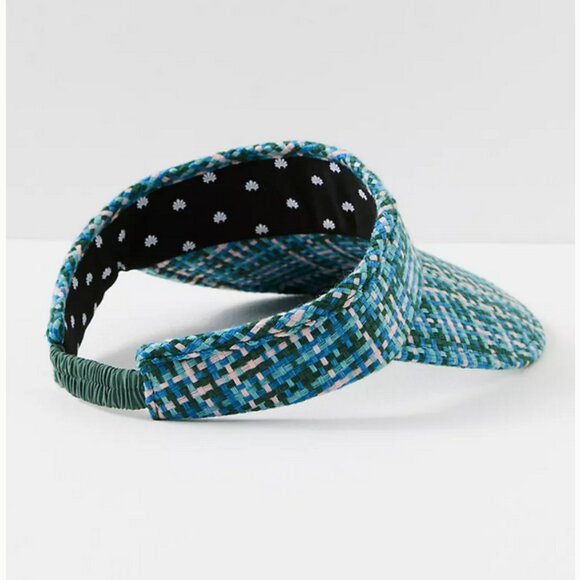 Lele Sadoughi Tweed Visor in Lawn Check